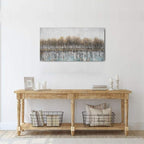 NdcSkyArt Canvas Wall Art for Bedroom, Tree Farmhouse Wood Neutral Watercolor Painting Gray Brown Silver Birch Prints for Rustic Home Living Room Sofa Background Decor