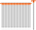 20 Pack Tent Stakes Heavy Duty, 9.84 Inch Rust-Proof Yard Stake Ground Stakes, Metal Tent Pegs for Camping Patio, Garden, Canopy, Grass, Outdoor (Orange)