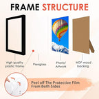 FIXSMITH 4x6 Picture Frame Set of 6, Black Photo Frames Bulk with HD Plexiglass for Wall Hanging or Tabletop Display, Multi Picture Frames Collage for Wall Decor