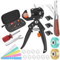 FUJIWARA 3-in-1 Garden Grafting Tool, Pruning Scissors Kit, U/V/Omega-Graft Seedling for Fruit Tree Grafting Set,Including 2X Tapes, Plant Tags,Plant Clips,Grafting Knife & Replacement Blades