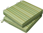 AAAAAcessories Outdoor Seat Cushions for Chairs, Waterproof, Fade-Resistant, 24" x 24" x 4", Patio Furniture Replacement Cushions, Set of 2, Mossy Forest Stripe