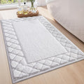 LUMI Bathroom Rugs, Ultra Soft Absorbent Bath Mat for Shower, Non Slip Washable Bath Rugs with Rubber Backing, Microfiber Plush Quick Dry Floor Mat for Bathtub, Floor, White, 17x30