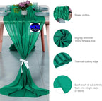 MDS Halloween Chiffon Table Runner - 12 Pack, 29 x 170 Inches, 14ft Each - Sheer Spooky Table Runners for Haunted House Parties, Trick-or-Treat Tables, Witchy Décor, Wedding & Events - Emerald Green