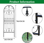 SCENDOR Trellis for Climbing Plants 70.8" H x 24.5" W Metal Premium Quality Material Rust-Resistant Climbing Frame Stylish Garden Addition Outdoor Roses Vine Ivy Clematis Trellises Black 1 Pack