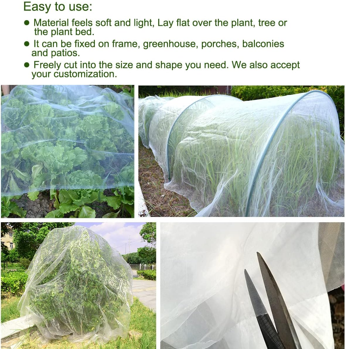 20Ft x 25Ft Mosquito Bug Insect Bird Fine Mesh Net Barrier Hunting Blind Garden Screen Netting for Protect Your Plant Fruits Flower