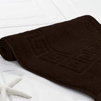 DAN RIVER Greek Bath Mat - Brown, 100% Ring Spun Cotton, Pack of 2, 20x32 inches, 800 GSM, Non-Slip, Absorbent, Quick Drying, Machine Washable Bathroom Floor Mats for Shower, Kitchen & Bath