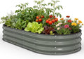 Pattiumo Galvanized Raised Garden Bed 6x3x1 FT, Oval Metal Raised Garden Bed Outdoor Planter Box with Open Bottom, Rust-Resistant Steel Garden Bed for Vegetables Herbs Flowers, Easy Assembly