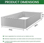3pcs Galvanized Raised Garden Bed Outdoor,Above Ground Garden Bed for Vegetable,Metal Raised Beds for Flower,Steel Raised Beds for Gardening - 4x2ft