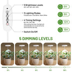LBW Grow Lights for Indoor Plants, Full Spectrum Halo Grow Light with Base