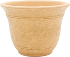 The HC Companies Sierra Round Self-Watering Pot - Lightweight Plastic Planter for Herbs & More - Durable Plant Pots for Indoor Plants & Outdoor Plants (10” Arizona Sand, Pack of 1)