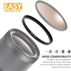82mm to 77mm Step-up Adapter Rings Filter Adapter Black Metal Step Down Filter Ring Adapter Compatible with All Brand UV CPL ND Camera Lens Filter Stepping Rings (82mm-77mm)