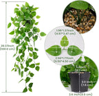 LOYWREE 2 Pack Small Artificial Hanging Plants with Faux Ivy Vine and Hanging Pothos 39Inch Fake Plant Realistic Greenery for Shelf Decor in Home, Office, Indoor & Outdoor Gardens
