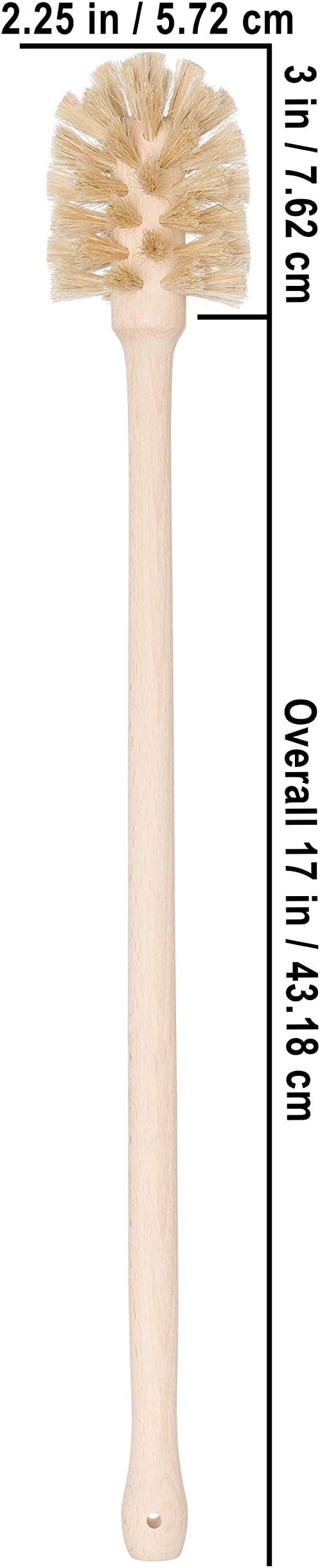 REDECKER Extra Long Bottle Brush Cleaner - Horsehair and Beechwood Handle for Vases, Pitchers, Mugs, and Baby Bottles, 16-1/2 Inch, Dense Natural Bristles - Long Handle Horse Hair Brushes
