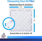 Filter King 5.5x23x1 Air Filter | 4-PACK | MERV 8 HVAC Pleated A/C Furnace Filters | MADE IN USA | Actual Size: 5.5 x 23 x .75"