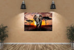 XXMWallArt FC3069 Canvas Wall Art Elephant Picture African Wild Animals Artwork Painting Print for Living Room Bedroom Kitchen Home and Office Wall Decor