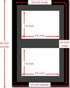 Creative Picture Frames 14X20Bk-B Black Vertical Double Diploma Frame With 2 Opening Black Matting | Holds 2-8X10-Inch Documents With Installed Wall Hanger