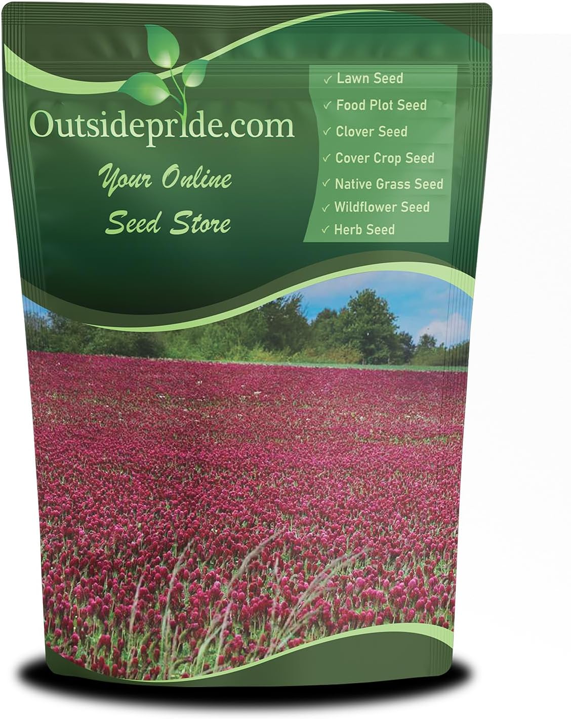 Outsidepride Crimson Clover Seeds - 1/4 lbs. Annual, Nitrocoated, & Inoculated Ground Cover Seeds, Ideal Clover Seed for Lawn, Cover Crop, Pasture, Hay, Green Manure & Wildlife Forage