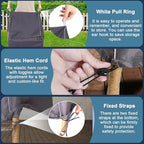 Outdoor Garden Furniture Chair Covers (29” W x 34” D x 35” H) Patio Rocking Chair Covers, Outdoor Swivel Chair Cover, with White Pull Tabs for Easy Use and Storage (2 Pack, Grey)