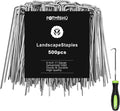 FOTMISHU Landscape Staples 6 Inch 500Pcs Garden Stakes, Galvanized Lawn Pins Spray Coating Yard Ground Spikes, U-Type Staples for Weed Barrier Anchoring Outdoor Tents Hoses