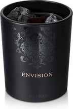 Scented Candle, Wood Wick, 7.4 Oz, Black - Luxurious, Powerful Manifestation Crystal Candle - Hand Poured with Natural Soy, Coconut and Beeswax - Essential Oils and Exotic Fragrance