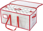 Sattiyrch Plastic Christmas Ornament Storage Box with Trays,Customizable Dividers, Dust-Proof Durable Ornament Organizer Holder,Christmas Storage Containers,Holds 128 x 3 inch Ornaments