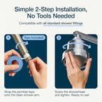 MyHalos® Filtered Shower Head for Hard Water Filter - High Pressure, Removes Chlorine - Shower Head Filter for Hard Water Softener Showerhead, Easy Install, For Hair & Skin, Filtering (Chrome)