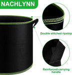 NACHLYNN 5-Pack 5 Gallon Grow Bags Heavy Duty Aeration Fabric Pots with Handles Thickened Nonwoven Fabric Pots Plant or Fruits Flowers Plant for Gardening