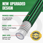 NON-EXPANDABLE Garden Hose 75 ft, Heavy Duty Flexible Water Hose, Kink Resistant Lightweight Hybrid Hose with Durable Fabric Skin, Leakproof Hose Male to Female Fittings