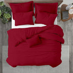 Kotton Culture 1 Pc King Size Duvet Cover Only -100% Egyptian Cotton Sateen 600 Thread Count Ultra Soft Premium Durable Comforter Cover Zipper Closure & Corner Ties (Red Burgundy, King 102"x94")