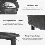 Small Outdoor Side Tables Modern 2-Tier Adirondack Table Rustic End Table HDPE Storage Shelf Industrial Corner Rectangle Coffee Table for Patio Garden Balcony Backyard Pool Farmhouse Home Grey