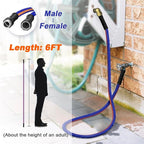 short garden hose 6 feet x 5/8Inch, short water hose with Swivel Handle, Heavy Duty, Flexible, Sturdy, Lightweight, Male to Female Fittings