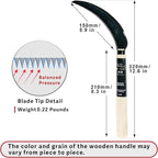 Japanese Harvest Sickle, Saw Sickle Hand Tool for Vegetable Harvesting, Rope Cutting and Field Work, Made in Japan by HONEN