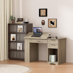 Drafting Table with Storage Cabinet & Drawers, Adjustable Drawing Table with Open Shelves, Craft Art Desk for Artists, Painters, Drawing, Crafting, Reading, Writing, Working (Grey)