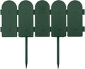 Evelyne Garden Border Edging: Wooden Fence Design - 16pcs Green Yard Landscaping Fence Liner Lawn Edge Barrier - 20ft Kit of Decorative Lawn Landscape Panels Elements -Landscaping Edging-GMT-10374-B16