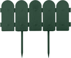Evelyne Garden Border Edging: Wooden Fence Design - 16pcs Green Yard Landscaping Fence Liner Lawn Edge Barrier - 20ft Kit of Decorative Lawn Landscape Panels Elements -Landscaping Edging-GMT-10374-B16
