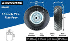 KF4003 Twin Pack 10-Inch Solid Rubber Tire Wheels Replacement 3.00-4 Tires Wheels Flat Free with 5/8" Bearings 2.15" Offset Hub Perfect for Hand Truck Wheelbarrow Garden Cart Non-Flat