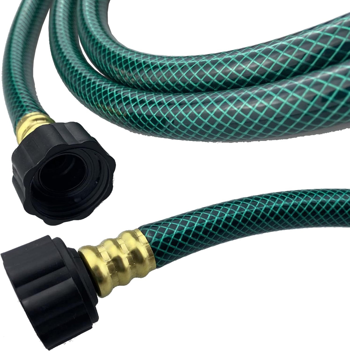 PVC Garden Hose 1/2 Inch, Flexible Water Hose with Male and Female Fittings, No Leaking, Heavy Duty, for Household, Outdoors, Lawns, Patio (15 FT, Green, Plastic Fittings)