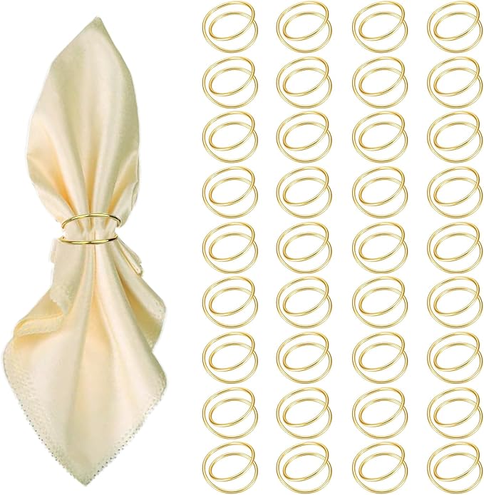 Gold Napkin Rings - 36 PCS Metal Spiral Napkin Rings(Spiral) Napkin Holders Buckles for Family Dinner, Wedding, Party,Table Decorations