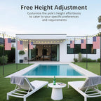 2 Pack String Light Poles - 10 Ft Patio Heavy Metal Lighting Posts, Adjustable Outdoor Stand with Fork for Backyard Deck Garden Wedding