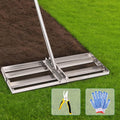 Lawn Leveling Rake - 30'' x 10'' Stainless Steel Lawn Leveler, Heavy Duty Ground Plate Rake for Yard, with Adjustable 72'' Long Handle, Effort Saving Lawn Level Tool for Farm, Garden, Golf Lawn