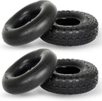 4.10/3.50-4 Replacement Tire and Inner Tube Set, 2 Pack, 10" Heavy Duty Tire and Tube, TR-13 Straight Valve Stem, for Hand Truck Trolley Dolly Garden Wagon Cart Wheel Replacement