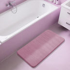 Yimobra Long Bath Mat 44"x24", Super Soft Quick Dry Memory Foam Bathroom Rug, Water Absorbent, Non Slip Backing Machine Washable for Tub Shower, Thick Comfort Support, Mauve