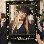 32 x 24 Inch Large Blank DIY Photo Booth Props Picture Frame Party Frame DIY Photo Booth Props Selfie for Birthday, Graduation, Christmas Holiday Party(Black,Vertical)