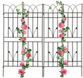 4 Pack Metal Garden Trellis 71" Black Fence Rustproof Garden Trellis for Climbing Plants Support Roses Flower Outdoor Lawn, Black