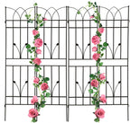 4 Pack Metal Garden Trellis 71" Black Fence Rustproof Garden Trellis for Climbing Plants Support Roses Flower Outdoor Lawn, Black