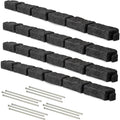 Beuta Landscape Edging | Garden Edging Border | Faux Stone Bricks for Lawn edging, Flower beds, Pathways & Yard Edging– 4 Packs | Each Section Has 6 Bricks 48"L x 4"W x 2.25"H | 12 Spikes |Charcoal