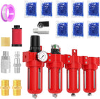 1/4" NPT Industrial Grade 4 Stage Aluminum Air Drying System, Coalescing Filter, Particulate Filter, Double Desiccant Dryer and Air Regulator,Manual Drain For Plasma Cutter and Paint Spray