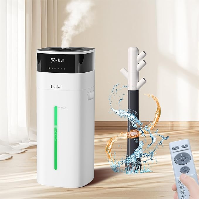 Humidifier Large Room 5.3Gal/20L - Cool and Warm Mist Humidifiers for Home 2000 sq ft, Air Humidifiers for Bedroom with Diffuser&Extended Tube, Whole House Humidifiers for Nursery Baby Plants