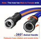 short garden hose 6 feet x 5/8Inch, short water hose with Swivel Handle, Heavy Duty, Flexible, Sturdy, Lightweight, Male to Female Fittings
