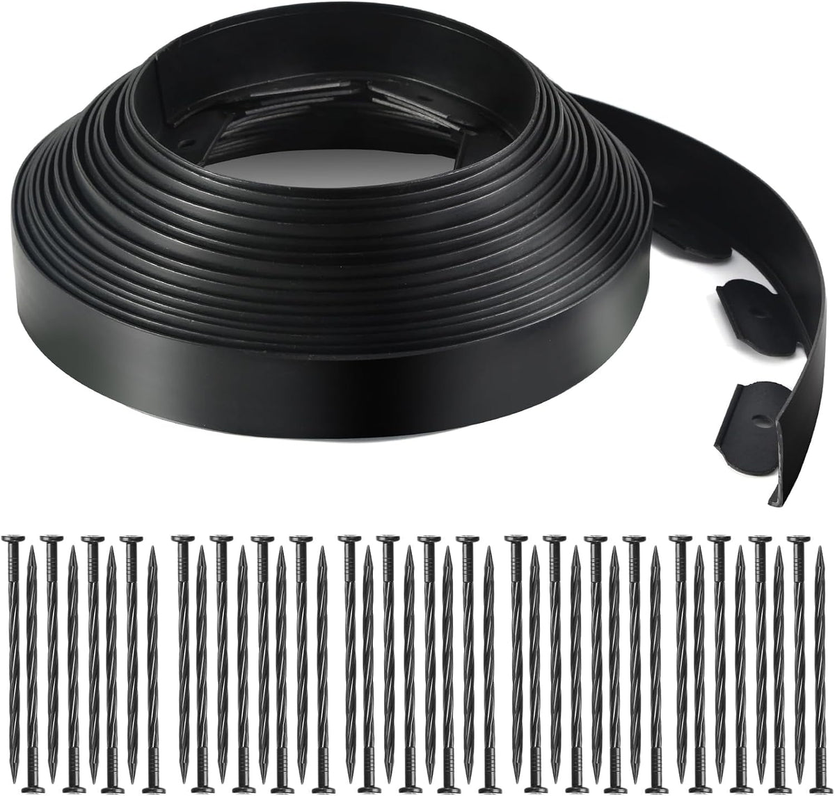 LINSHRY 66FT Landscape Edging, 2 Inch Tall No Dig Garden Border Edging with 60pcs Spikes, Plastic Paver Edging Lawn Edging for Landscaping, Flower Bed, Grass, Yard